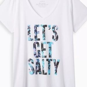 Torrid White Graphic V Neck T Shirt 2xl.